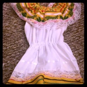 Mexican baby girl dress w/ Flower headband